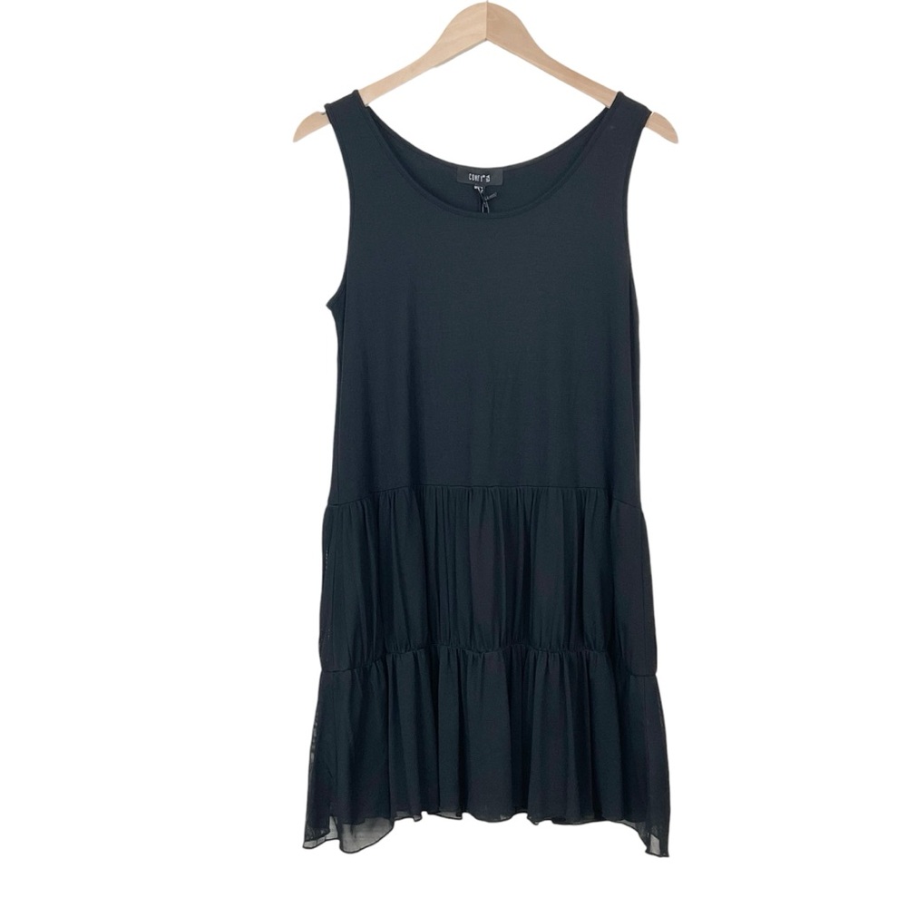 Comfy USA Black Sleeveless Tunic Top Size Small
